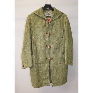 Vintage 70s Piz Palu Tyroler Loden Coat Green Rare Made In Austria Size 14